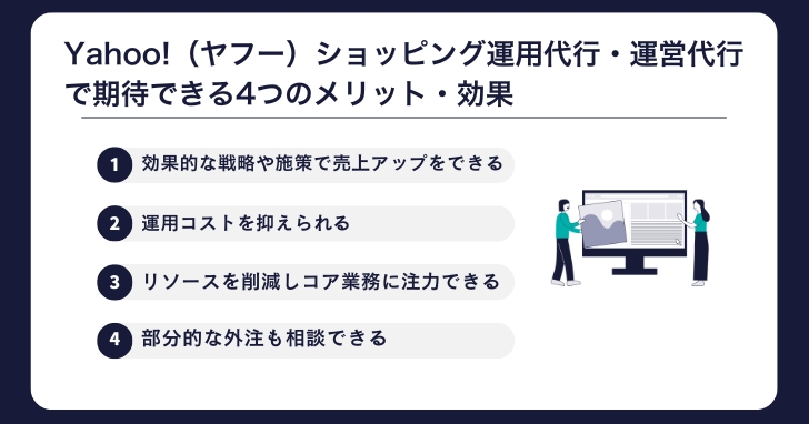 Yahoo!（ヤフー）ショッピング運用代行・運営代行で期待できる4つのメリット・効果