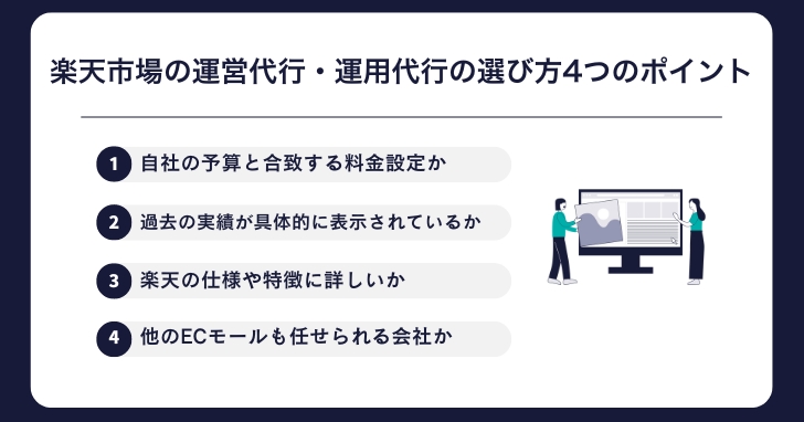 楽天市場の運営代行・運用代行の選び方4つのポイント