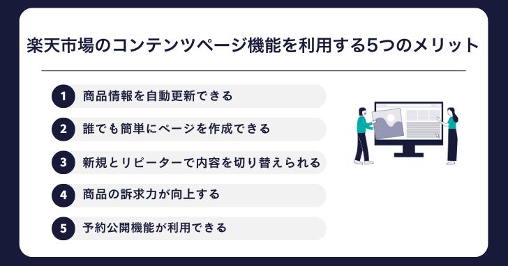 楽天市場のコンテンツページ機能を利用する5つのメリット